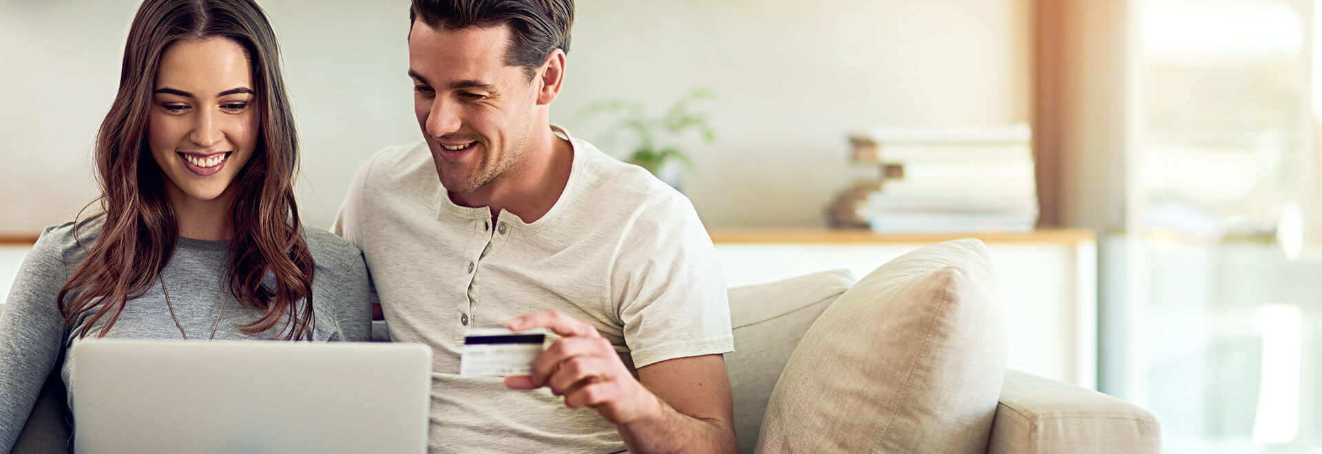 couple looking at a computer